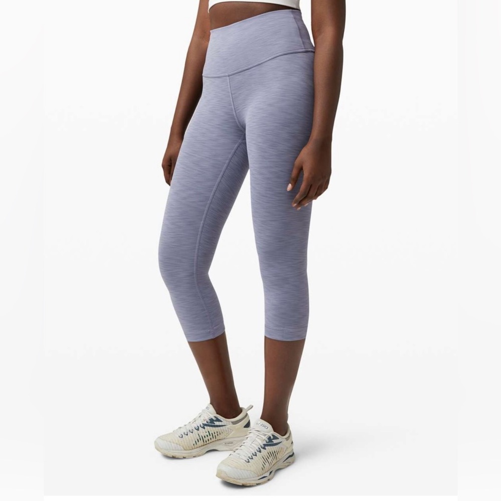 Lululemon Blue/Purple Wunder Train High-Rise Crop 21”